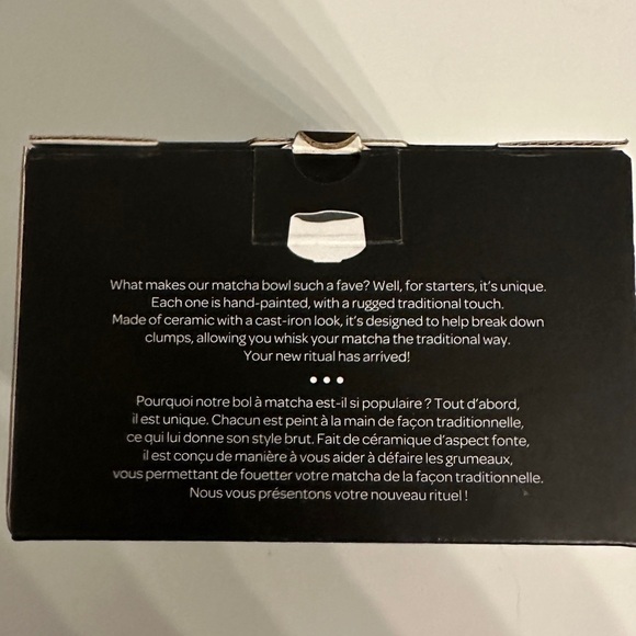 Nib Davids tea matcha bowl. Black and white 18 oz, 532 ml - Picture 3 of 5